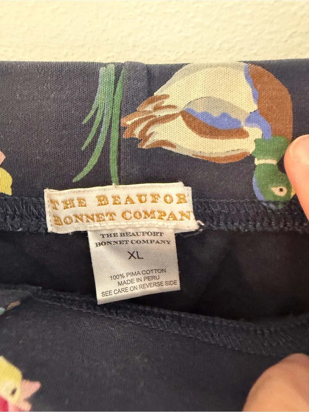 The Beaufort Bonnet Company Navy Duck Print V-Neck Pajama Set Pima XL